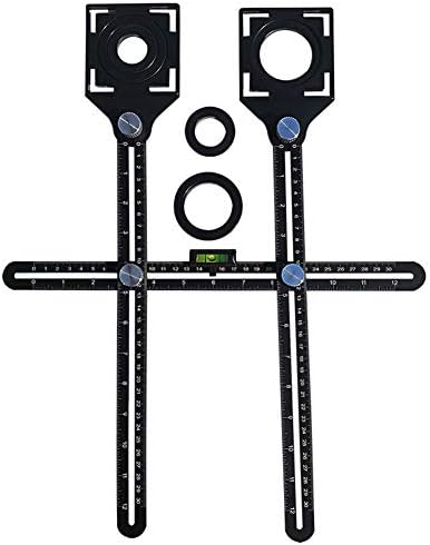 zNLIgHT Tool | Multifunctional Folding Ruler Tile Glass Hole Locator Perforated Tiling Tool - Black
