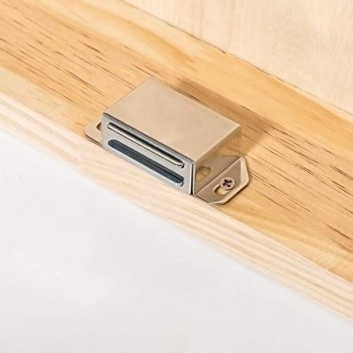 DonYoung Magnetic Latch,20lb Magnet Cabinet Door Catch,Stainless Steel Screws for Solid Surface,Keep Kitchen Bathroom Cupboard Wardrobe Closet Door Drawer Tightly Closed,4PCS - Easy Installation
