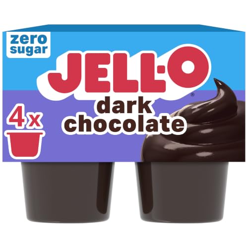 Jell-O Ready-to-Eat Pudding Snack Cups, 4 ct Cups, Dark Chocolate