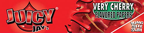 JUICY JAYS King Size Slim Rolling Paper Very Cherry Flavored Full Box of 24