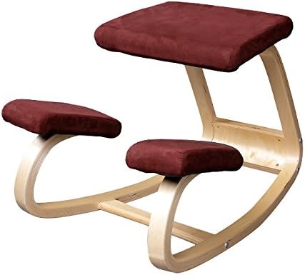 Ergonomic Kneeling Chair Better Posture Kneeling Stool for Body Shaping and Relieveing Stress, Home and Office Wooden Orthopedic Stool (brown)
