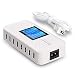 Multiple USB Charger, 60W/12A 8-Port Desktop Charger Charging Station Multi Port Travel Fast Wall Charger Hub with LCD for Smart Phones, Tablet and More (White)