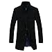 DAVID.ANN Men's Wool French Coat Slim Fit Long Jacket Overcoat