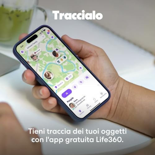 Tile - Localizzatore, cerca oggetti e tracker Bluetooth per chiavi, borse e altro. Trova telefono. Compatibile con iOS e Android. Pacchetto da 1 (Nero)