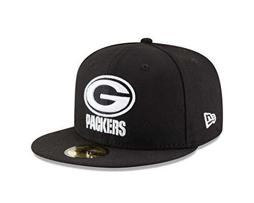 NFL Green Bay Packers Men's 59Fifty Fitted Cap, 7.625, Black