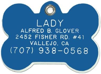 Bone Shaped Dog Cat Pet ID Tag Custom Engraved Acrylic Plastic 6 Colors & 3 Sizes to Choose from (Message Seller with Engraving Information)
