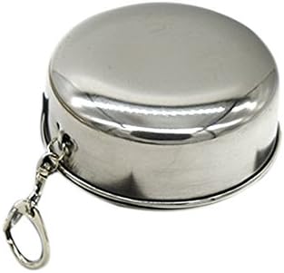 JuJinXi Travel Mini Cup Stainless Steel Portable Keychain Folding Telescopic Collapsible Cup Gift £¨145 ml£ 1 X Pack