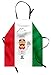 Lunarable Italian Flag Apron, Colorful Caricature Chef Smiling Cuisine Traditional Mediterranean Diet, Unisex Kitchen Bib with Adjustable Neck for Cooking Gardening, Adult Size, Green Red