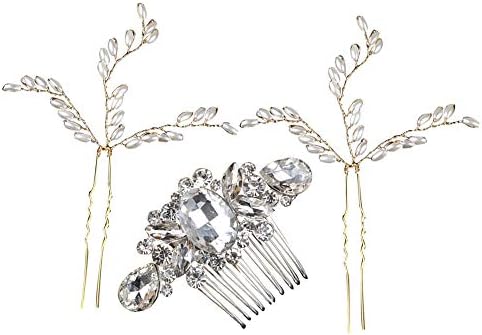 H Zbruj Unique Wedding Hair Comb Rhinestone Accessories Vintage