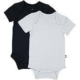 KYTE BABY Unisex Bodysuits, 2-Pack Short Sleeve Baby Bodysuits, 97% Rayon made from Bamboo, 3% Spandex