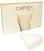 Chemex Bonded 13 Inch Unfolded Half Circle Coffee Filters, 100 Count