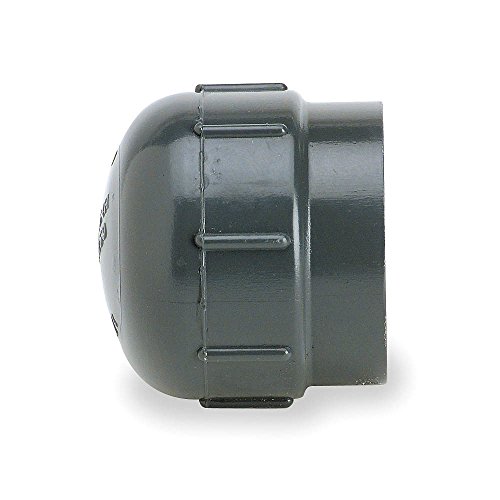 GF Piping Systems PVC Pipe Fitting, Cap, Schedule 80, Gray, 1/2" NPT Female