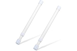 OEH 2 Pcs Small Tension Rod 10-15.7 inch Spring Rod, White Tension Rod Spring Tension Rod, Small Tension Curtain Rod, Short Thin Tension Rod, Mini Tension Rods for Closet, Cabinets, Cupboard, Drawers