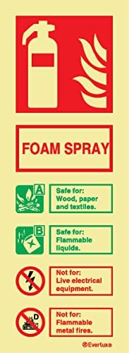 British Standard Approved - AFFF Foam Fire Extinguisher Sign with UV Resistance &amp; 5 Year Warrenty - Portrait by Everlux