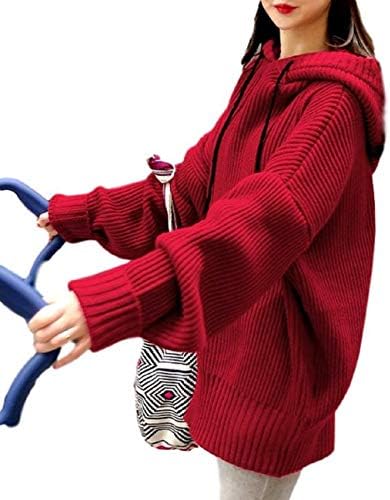 Nibun Noichi Style 1/2 Style Simple Hooded Hoodie, Knit, Pullover Sweater, Women’s