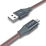 IMKEY Premium 6.5 Feet Tangle-Free Braided Micro USB 2.0 Sync Data Fast Charging Cable For Samsung,Google Nexus,Kindle,LG,HTC,Nokia,Motorola,Blackberry,And More - (Red)