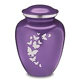 Adult Embrace Purple Butterfly Cremation Urn for Ashes
