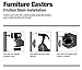 MySit 2-Inch Stem Caster Wheels, Stem 8 x 38mm or 5/16-Inch Diameter and 1.5 inch Long - Set of 5