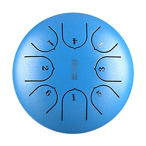 Steel Tongue Drum, 6 Inch 8 Notes Percussions with Mallets, Professional G Tune Tank Music Education Carry Instrument, Hand Pan Mini(Blue) - Thumbnail 5