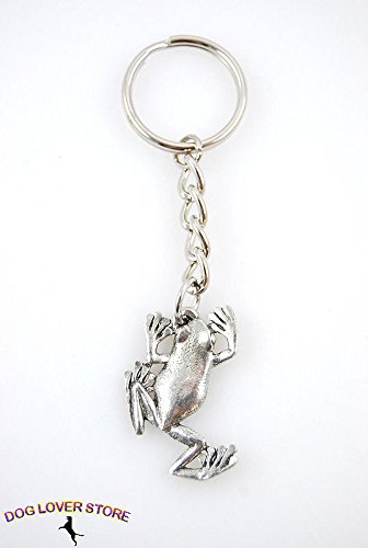 Tree Frog Fine Pewter Silver Keychain Key Chain Ring