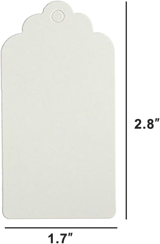 Paper Tags Gift Hang Tags with String 200pcs White: Health & Personal Care