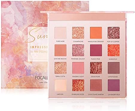 16 Color Sunrise Eye Shadow Palette, Pearly Shiny Desert Rose Eyeshadow Palette, Matte Pearlescent Eye Shadow Eyeshadow Makeup Palette