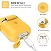 Bqmte Newest 2019 AirPods Case [Front LED Visible] Soft Silicone Protective AirPods Accessories Cover Compatible for AirPods 2 Wireless Charging Case (Yellow)thumb 3