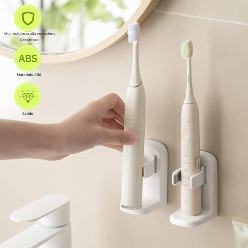 Toski Electric Toothbrush Holder Wall without Drilling 2 Pieces | Electric Toothbrush Head Holder with Drain Hole, Bathroom Toothbrush Holder, Toothbrush Holder