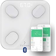 FitTrack Dara Smart BMI Digital Scale - Measure Weight and Body Fat - Most Accurate Bluetooth Glass Bathroom Scale (White)