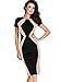 Vfemage Womens Elegant Optical Illusion Contrast Slim Wear To Work Dress