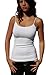 NIKIBIKI Women Seamless Premium Classic Camisole, Made in U.S.A, One Size (3 Pack: Black+White+Stone)
