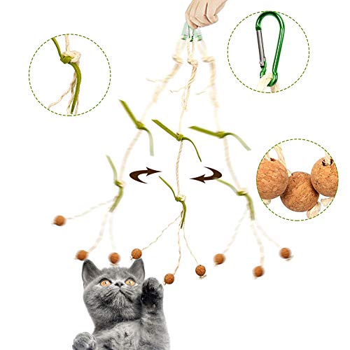 Petsparty Cat Toys Interactive Catnip Hanging Toy Sisal Rope