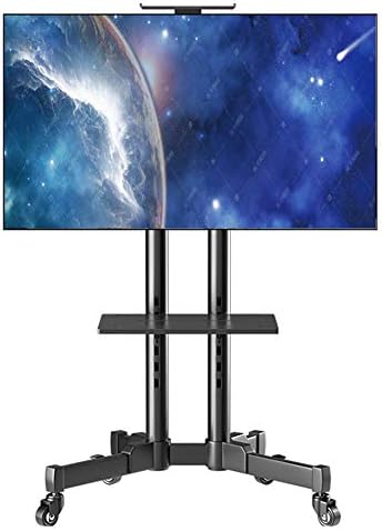 Rolling TV Stand Mobile TV Cart for 32-65 Inch Height Adjustable Lockable Caster for Flat Panel LED LCD Plasma Screen Home Entertainment Trade Show TV Stand