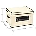 Juvale Set of 3 Foldable Storage Box Containers for Clothes, Documents, Household Items with Lid Basket Bin - Beige - Large Size
