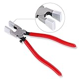Swpeet Heavy Duty Key Fob Pliers Tool, Metal Glass Running Pliers with Flat Jaws, Studio Running Pliers Attach Rubber Tips Perfect for Key Fob Hardware Install and Stained Glass Work