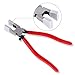 Swpeet Heavy Duty Key Fob Pliers Tool, Metal Glass Running Pliers with Flat Jaws, Studio Running Pliers Attach Rubber Tips Perfect for Key Fob Hardware Install and Stained Glass Work primary