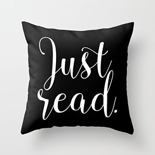 BUZRL 18" X 18" Just Read Inverse Throw Pillow Cover Pillow Cases Decorative Square Cushion Cover Zopoa