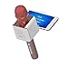 Tzumi PopSolo Professional Bluetooth Karaoke Microphone and Voice Mixer with Smartphone Holder – Great for Kids and Parties – Rose Gold