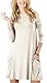 Zero City Womens Casual Pockets Plain Flowy Simple Swing T-Shirt Loose Dress, 08beige, X-Large