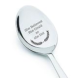 She Believed She Could So She Did - Engraved Spoon - Coffer Lover - Gift For Her - Inspirational Quote - Great Gift - Unique Law School Gift Ideas For Grads
