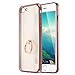 iPhone 8 Plus Case,iPhone 7 Plus Case, Ultra Thin Clear Luxury TPU Rose Gold Bumper Case Cover with Built-in Ring Grip Holder for Apple iPhone 8 Plus/iPhone 7 Plus