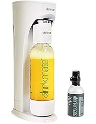 DrinkMate Sparkling Water and Soda Maker, Carbonates ANY Drink, with 1L Re-usable BPA-free Carbonating Bottle, 3 oz (10L) CO2 Starter Cylinder and Patented Fizz Infuser â€“ Ivory White