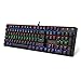 Redragon K551-R Mechanical Gaming Keyboard with Cherry MX Blue Switches Vara 104 Keys Numpad Tactile USB Wired Computer Keyboard Steel Construction for Windows PC Games (Black Rainbow LED Backlit)