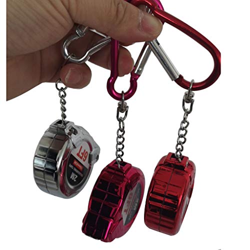 Hongxin Measuring Tape,Retractable Ruler Tape Measure Key Chain Mini Pocket Size Metric 2 Meters,Key Ring Design,Accurate Metric and Inch Scale, Clear Mark for DIY and Daily Family Use (red)
