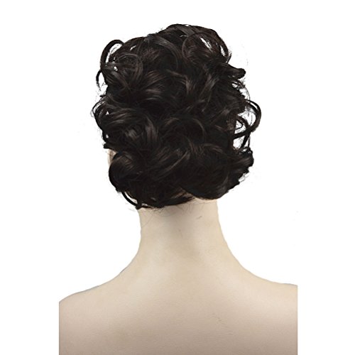 Lydell Short Ponytail Hair Extension Wavy Synthetic Hair-Piece with Jaw Claw (#4 Dark Brown)