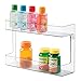 mDesign Plastic Wall Mount, 2 Tier Storage Organizer Shelf for Bathroom, Kitchen; Holds Vitamins, Supplements, Aspirin, Medicine Bottles, Nail Polish, Cosmetics and More, Ligne Collection - Clear