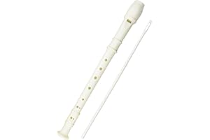 TOWNUS Soprano Recorder 8 Hole Classic German Style Descant Flute Musical Instruments + Cleaning Rod for Beginners School Graduation Gift (white)
