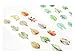Leaf, Feather, Flower Shaped Decorative Adhesive Sticker, Craft Scrapbooking Sticker Set for Diary, Album, Notebook, Planner, 4 Sheets/Pack (Natural Pattern)