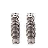 Pack of 2pcs 3D Printer Super Smooth Titanium Alloy V6 Heat Break All Metal Thermal Barrel Feeding Tube V6 Heatbreak Throat for 1.75MM V6 HOTEND and Titan Aero Extruder use