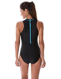 Traje de baño de una pieza estampado deportivo de cuello alto lot para dama SYROKAN
